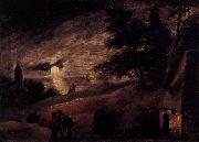 Adriaen Brouwer Dune Landscape by Moonlight oil painting